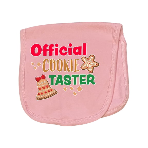 Inktastic Christmas Official Cookie Taster with Bell and Star Cookie Baby Burp Cloth