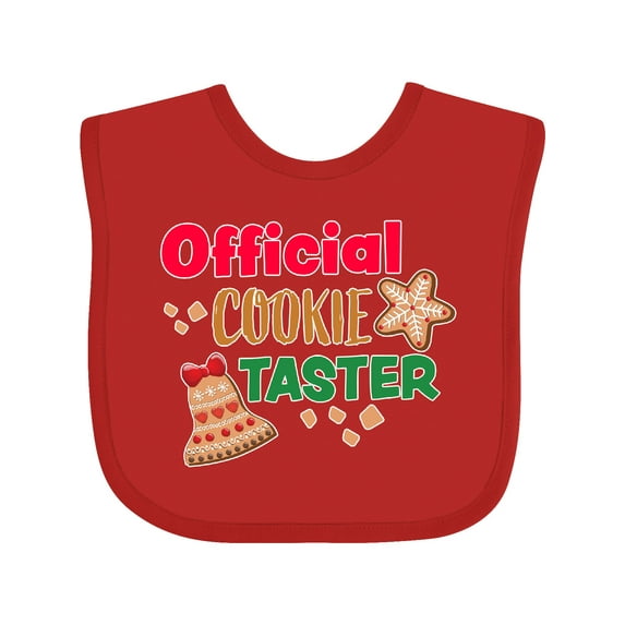Inktastic Christmas Official Cookie Taster with Bell and Star Cookie Boys or Girls Baby Bib