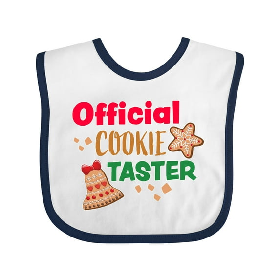 Inktastic Christmas Official Cookie Taster with Bell and Star Cookie Boys or Girls Baby Bib