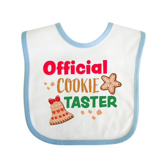 Inktastic Christmas Official Cookie Taster with Bell and Star Cookie Boys or Girls Baby Bib