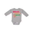 thumbnail image 1 of Inktastic Christmas Official Cookie Taster with Bell and Star Cookie Boys or Girls Long Sleeve Baby Bodysuit, 1 of 5