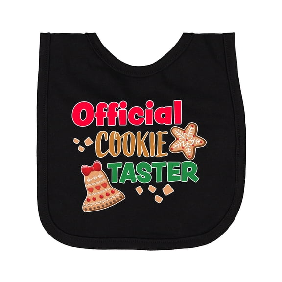 Inktastic Christmas Official Cookie Taster with Bell and Star Cookie Newborn Bib