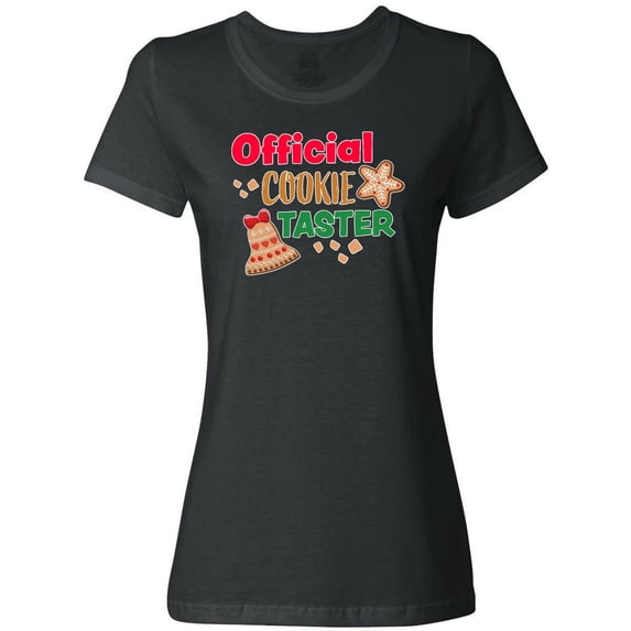Inktastic Christmas Official Cookie Taster with Bell and Star Cookie Women's T-Shirt