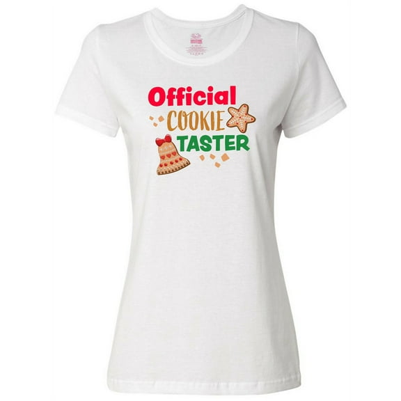 Inktastic Christmas Official Cookie Taster with Bell and Star Cookie Women's T-Shirt
