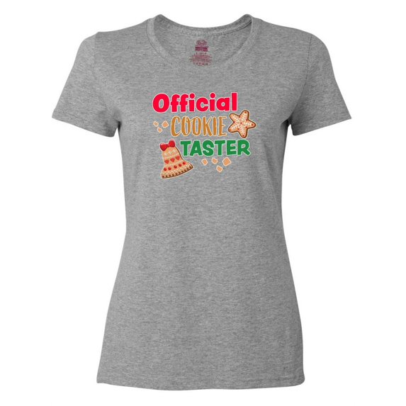 Inktastic Christmas Official Cookie Taster with Bell and Star Cookie Women's T-Shirt
