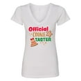 thumbnail image 1 of Inktastic Christmas Official Cookie Taster with Bell and Star Cookie Women's V-Neck T-Shirt, 1 of 5