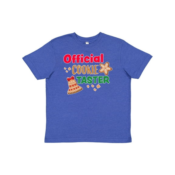 Inktastic Christmas Official Cookie Taster with Bell and Star Cookie Youth T-Shirt