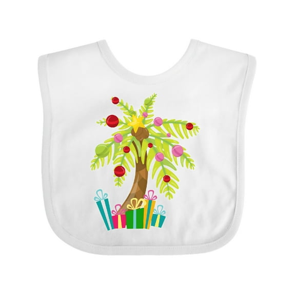 Inktastic Christmas Palm Tree with Presents Boys or Girls Baby Bib