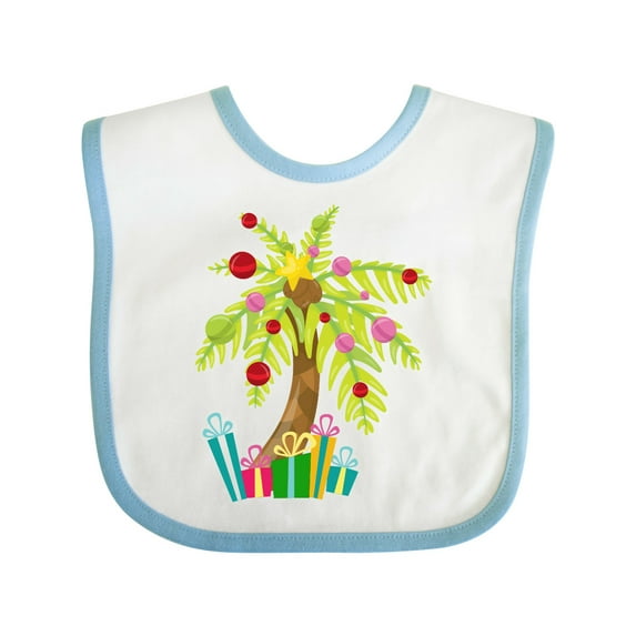 Inktastic Christmas Palm Tree with Presents Boys or Girls Baby Bib