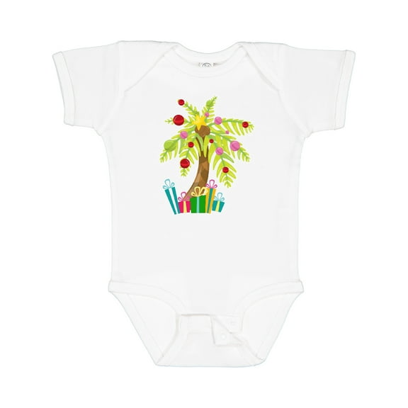Inktastic Christmas Palm Tree with Presents Boys or Girls Baby Bodysuit