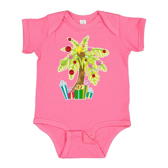Inktastic Christmas Palm Tree with Presents Boys or Girls Baby Bodysuit