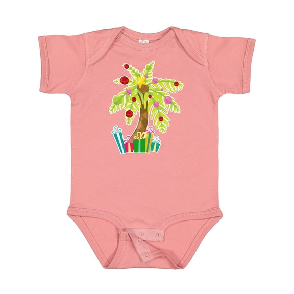 Inktastic Christmas Palm Tree with Presents Boys or Girls Baby Bodysuit