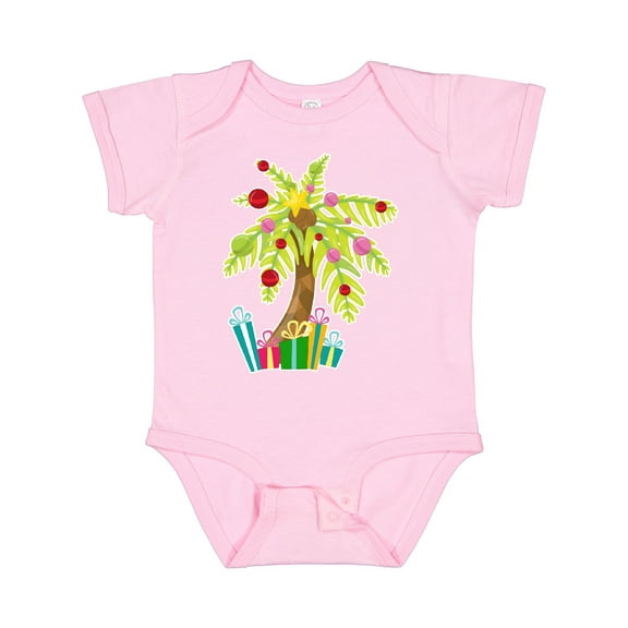 Inktastic Christmas Palm Tree with Presents Boys or Girls Baby Bodysuit