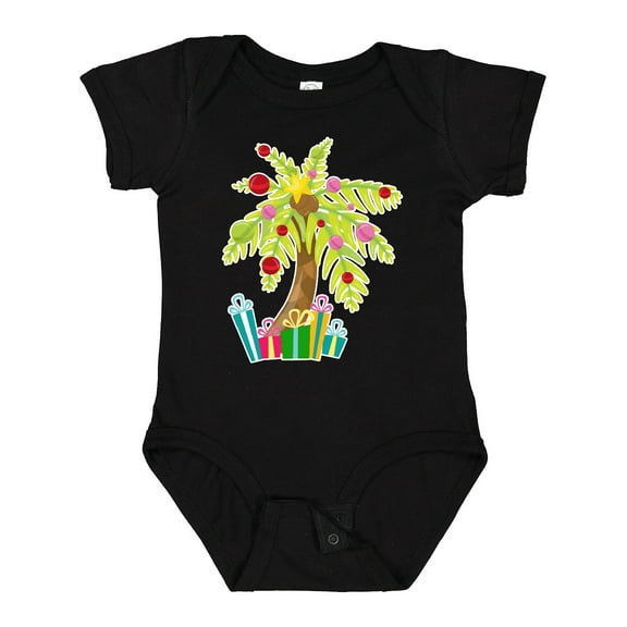 Inktastic Christmas Palm Tree with Presents Boys or Girls Baby Bodysuit