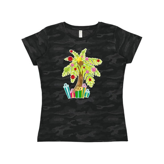 Inktastic Christmas Palm Tree with Presents Women's T-Shirt