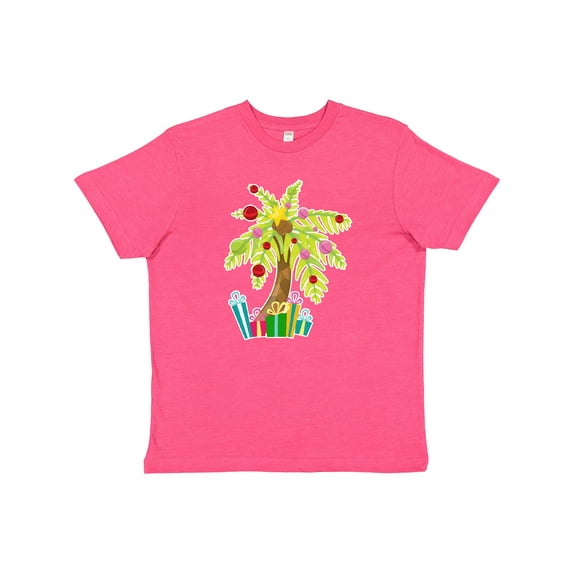 Inktastic Christmas Palm Tree with Presents Youth T-Shirt