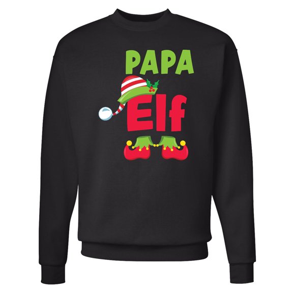 Inktastic Christmas Papa Elf Adult Sweatshirt
