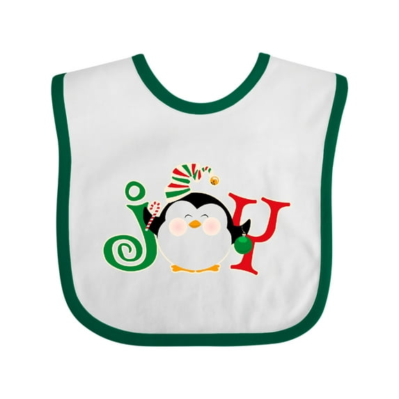 Inktastic Christmas Penguin Joy 2 Boys or Girls Baby Bib
