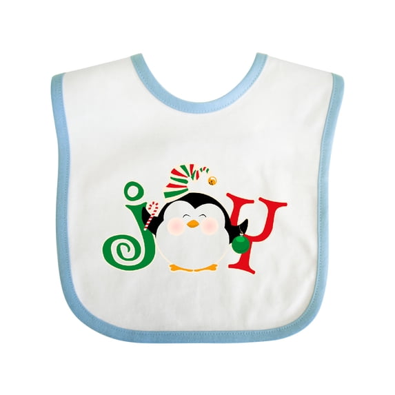 Inktastic Christmas Penguin Joy 2 Boys or Girls Baby Bib