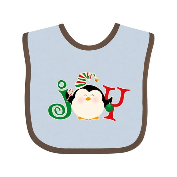 Inktastic Christmas Penguin Joy 2 Boys or Girls Baby Bib