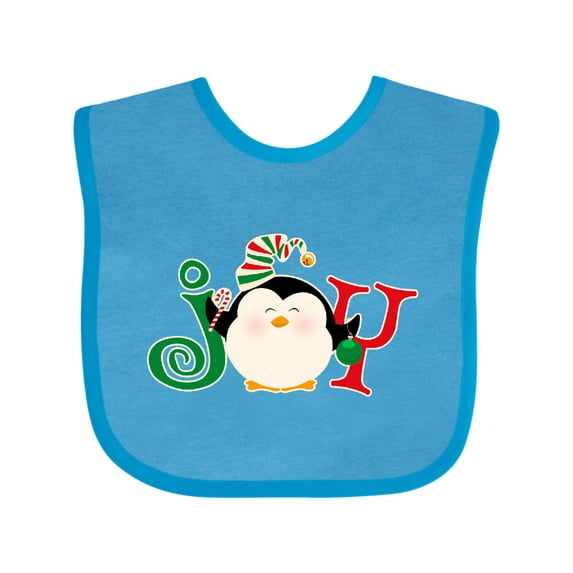 Inktastic Christmas Penguin Joy 2 Boys or Girls Baby Bib