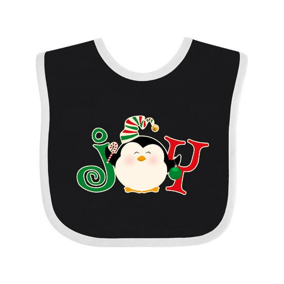 Inktastic Christmas Penguin Joy 2 Boys or Girls Baby Bib