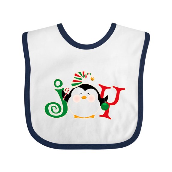 Inktastic Christmas Penguin Joy 2 Boys or Girls Baby Bib