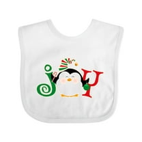 Inktastic Christmas Penguin Joy 2 Boys or Girls Baby Bib