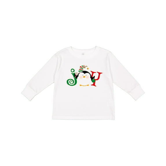 Inktastic Christmas Penguin Joy 2 Boys or Girls Long Sleeve Toddler T-Shirt