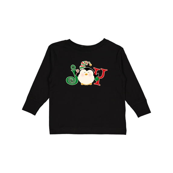 Inktastic Christmas Penguin Joy 2 Boys or Girls Long Sleeve Toddler T-Shirt