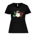 thumbnail image 1 of Inktastic Christmas Penguin Joy 2 Women's Plus Size T-Shirt, 1 of 5