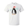 thumbnail image 1 of Inktastic Christmas Penguin in Red Santa Hat with Snowflakes T-Shirt, 1 of 5