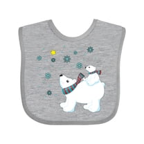 Inktastic Christmas Polar Bear and Cub with a star Boys or Girls Baby Bib