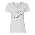 thumbnail image 1 of Inktastic Christmas Polar Bear and Cub with a star Women's V-Neck T-Shirt, 1 of 5