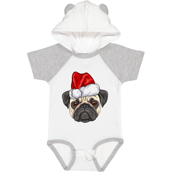 Inktastic Christmas Pug Dog Santa Boys or Girls Baby Bodysuit