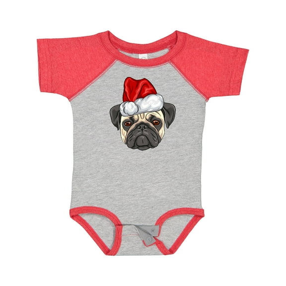 Inktastic Christmas Pug Dog Santa Boys or Girls Baby Bodysuit