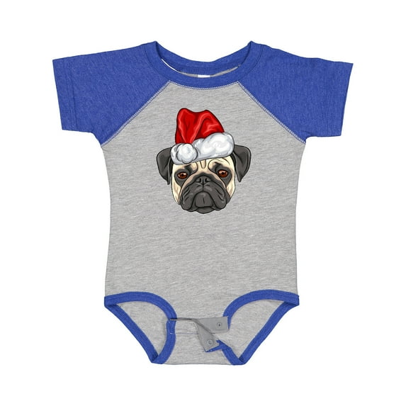 Inktastic Christmas Pug Dog Santa Boys or Girls Baby Bodysuit