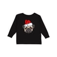 thumbnail image 1 of Inktastic Christmas Pug Dog Santa Boys or Girls Long Sleeve Toddler T-Shirt, 1 of 5