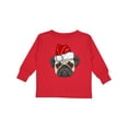 thumbnail image 1 of Inktastic Christmas Pug Dog Santa Boys or Girls Long Sleeve Toddler T-Shirt, 1 of 5