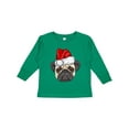 thumbnail image 1 of Inktastic Christmas Pug Dog Santa Boys or Girls Long Sleeve Toddler T-Shirt, 1 of 5