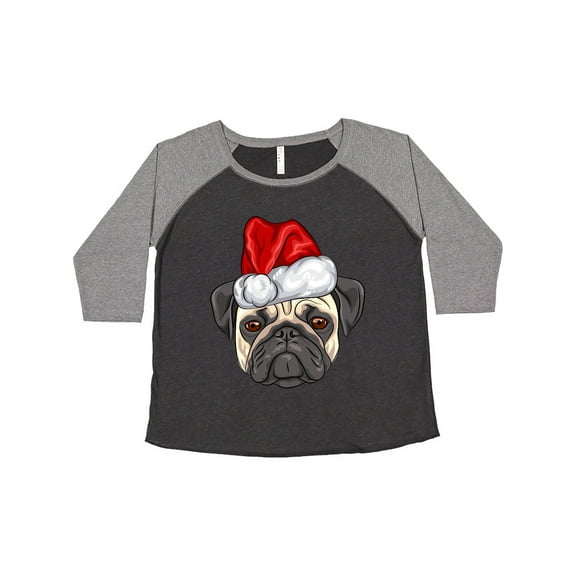 Inktastic Christmas Pug Dog Santa Women's Plus Size T-Shirt