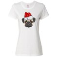 thumbnail image 1 of Inktastic Christmas Pug Dog Santa Women's T-Shirt, 1 of 5
