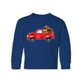 thumbnail image 1 of Inktastic Christmas Red Vintage Truck with Presents Long Sleeve Youth T-Shirt, 1 of 5