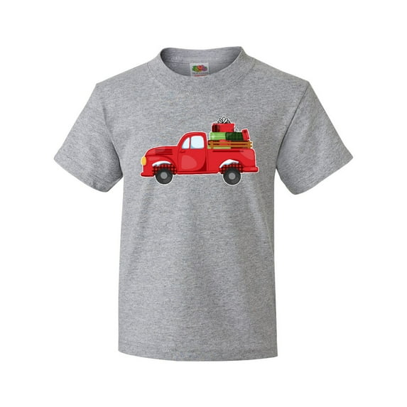 Inktastic Christmas Red Vintage Truck with Presents Youth T-Shirt