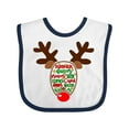 thumbnail image 1 of Inktastic Christmas Reindeer Face with Names and Red Nose Boys or Girls Baby Bib, 1 of 4