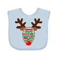 thumbnail image 1 of Inktastic Christmas Reindeer Face with Names and Red Nose Boys or Girls Baby Bib, 1 of 4