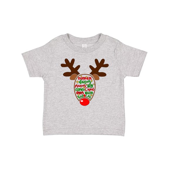 Inktastic Christmas Reindeer Face with Names and Red Nose Boys or Girls Baby T-Shirt