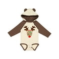 thumbnail image 1 of Inktastic Christmas Reindeer Face with Names and Red Nose Boys or Girls Long Sleeve Baby Bodysuit, 1 of 5