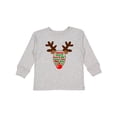 thumbnail image 1 of Inktastic Christmas Reindeer Face with Names and Red Nose Boys or Girls Long Sleeve Toddler T-Shirt, 1 of 5