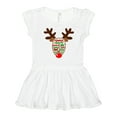 thumbnail image 1 of Inktastic Christmas Reindeer Face with Names and Red Nose Girls Toddler Dress, 1 of 5